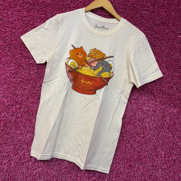 Threadless Ramen and Cats Kawaii Graphic Design T-shirt Small - Picture 3 of 4